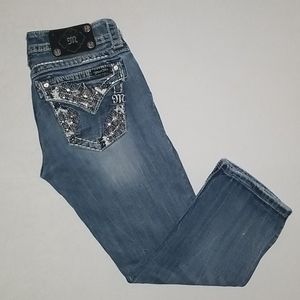 Miss Me Distressed Embellished Capris JP5810P